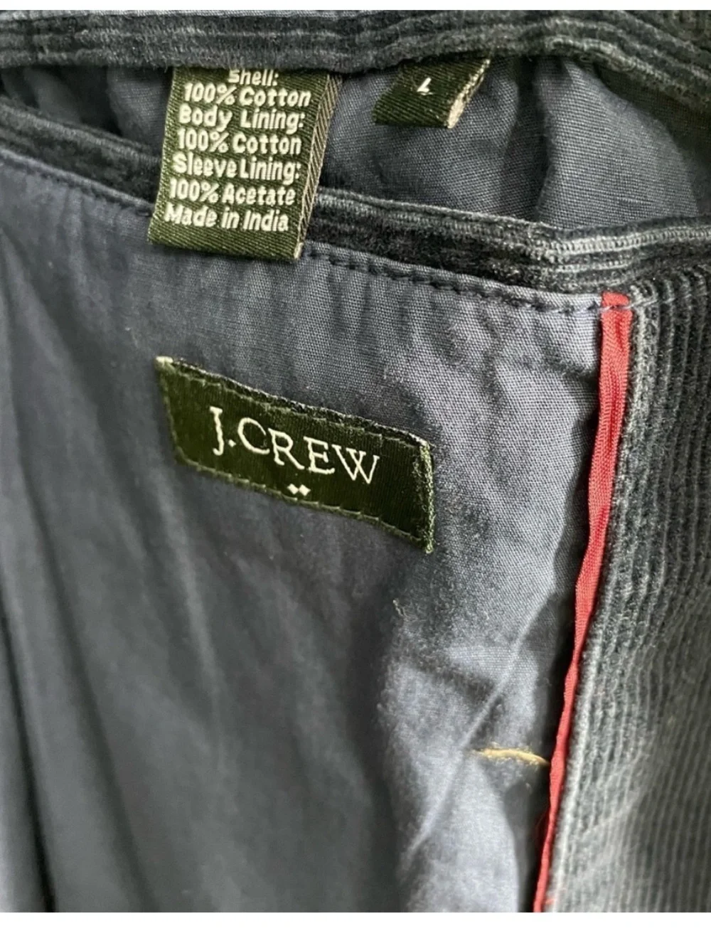 J. Crew Men's Navy Blue Corduroy Blazer Size Large